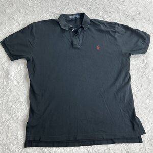 Polo Ralph Lauren Mens Polo Shirt Size L Black Short sleeves Soft Touch Red Pony